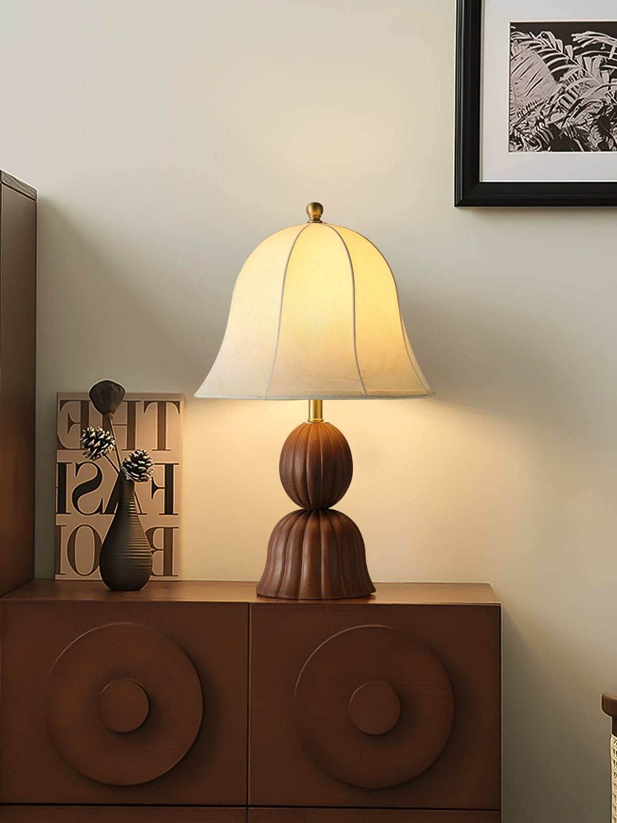 Aldiia Fabric Wood Vintage Table Lamp