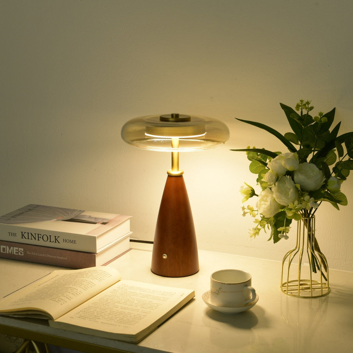 Mushroom Retro Glass Table Lamp