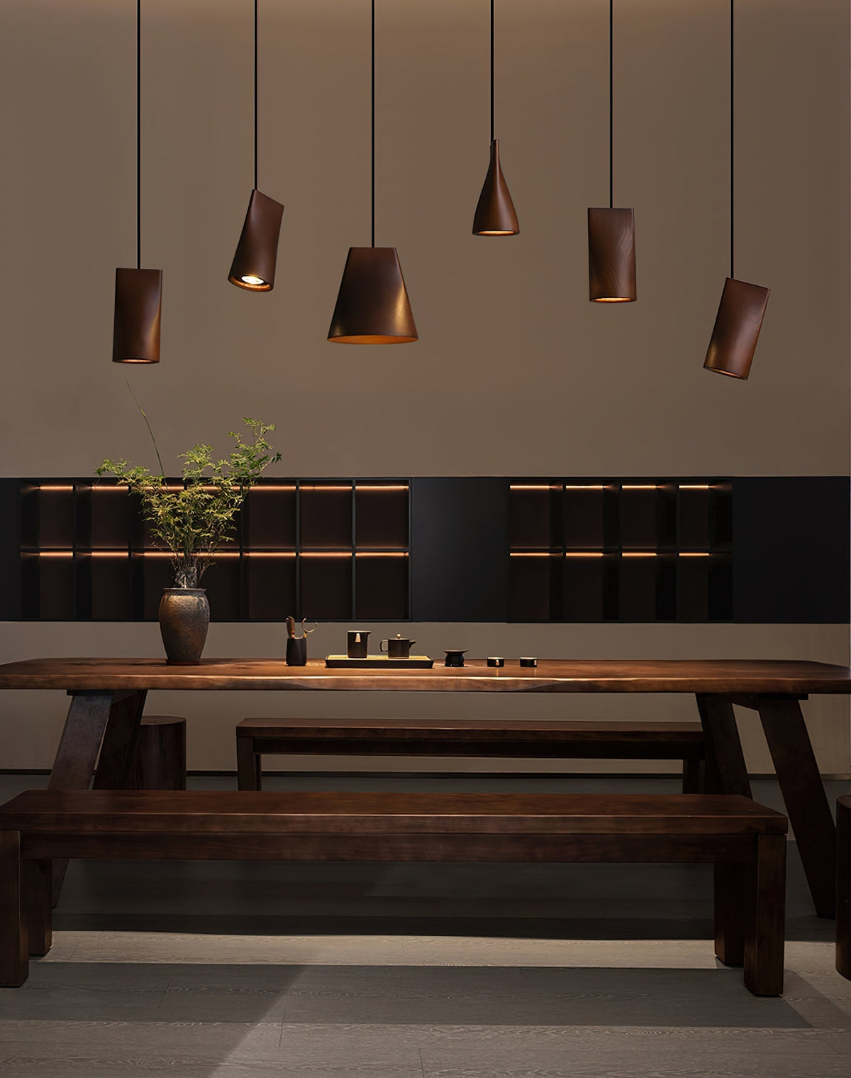 Ivarara Asymmetrical Wood Pendant Light