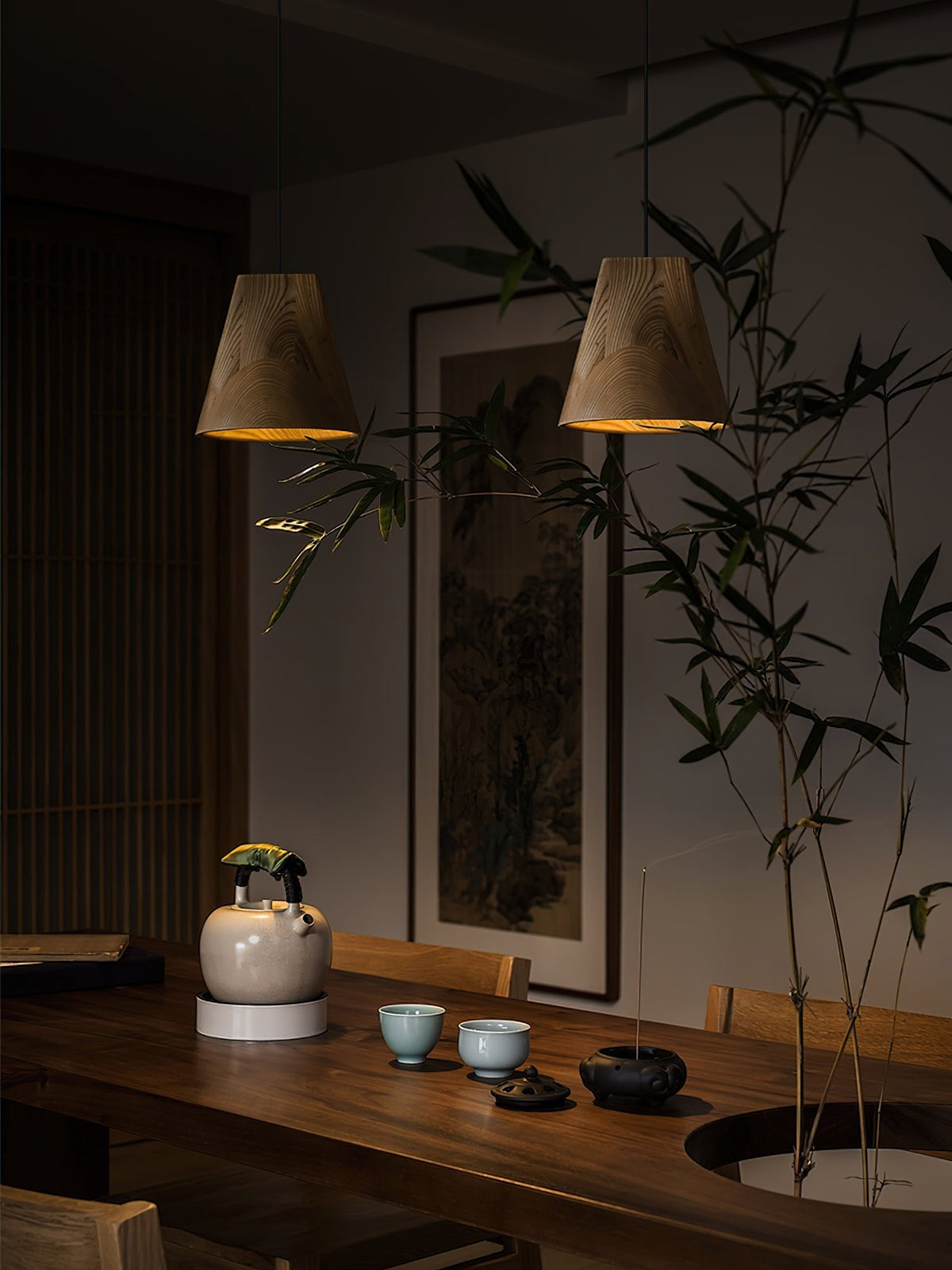 Ivarara Asymmetrical Wood Pendant Light