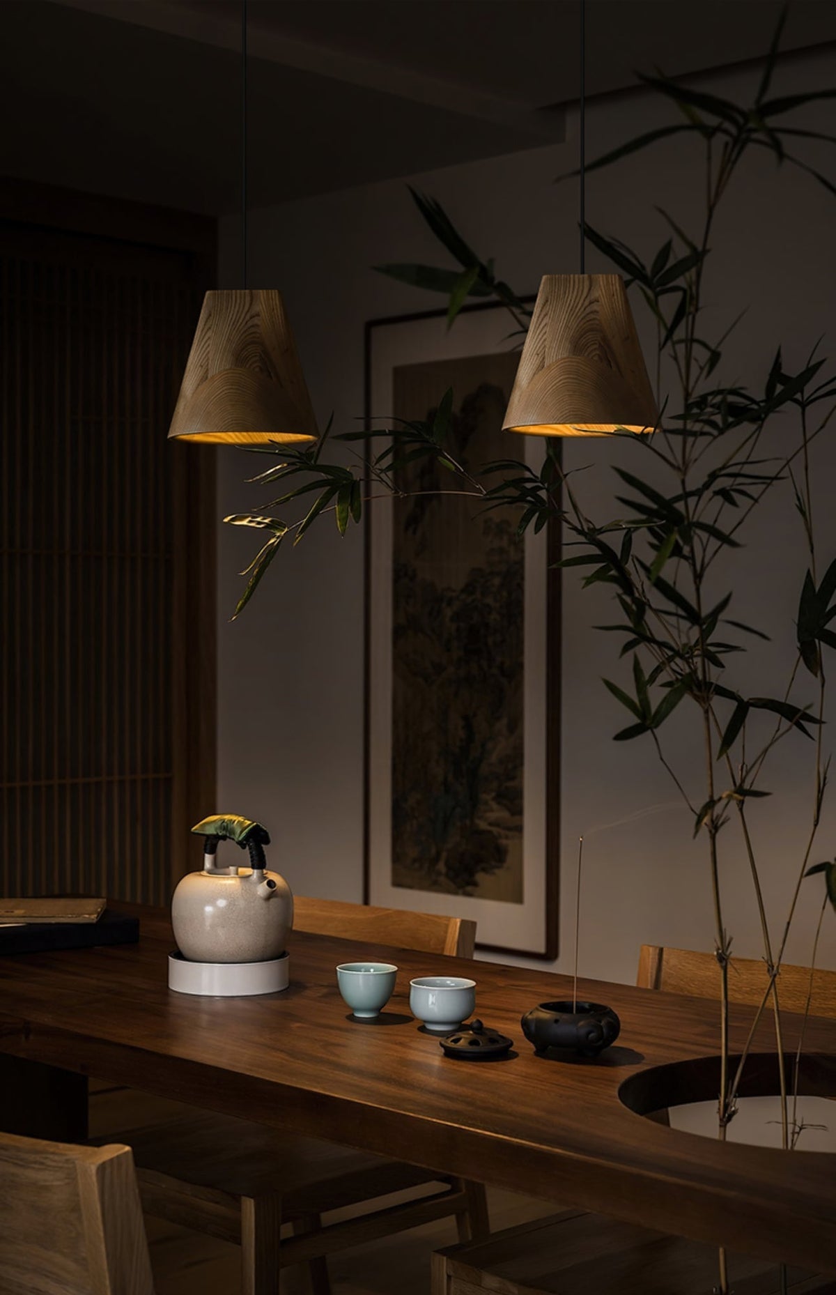 Ivarara Asymmetrical Wood Pendant Light
