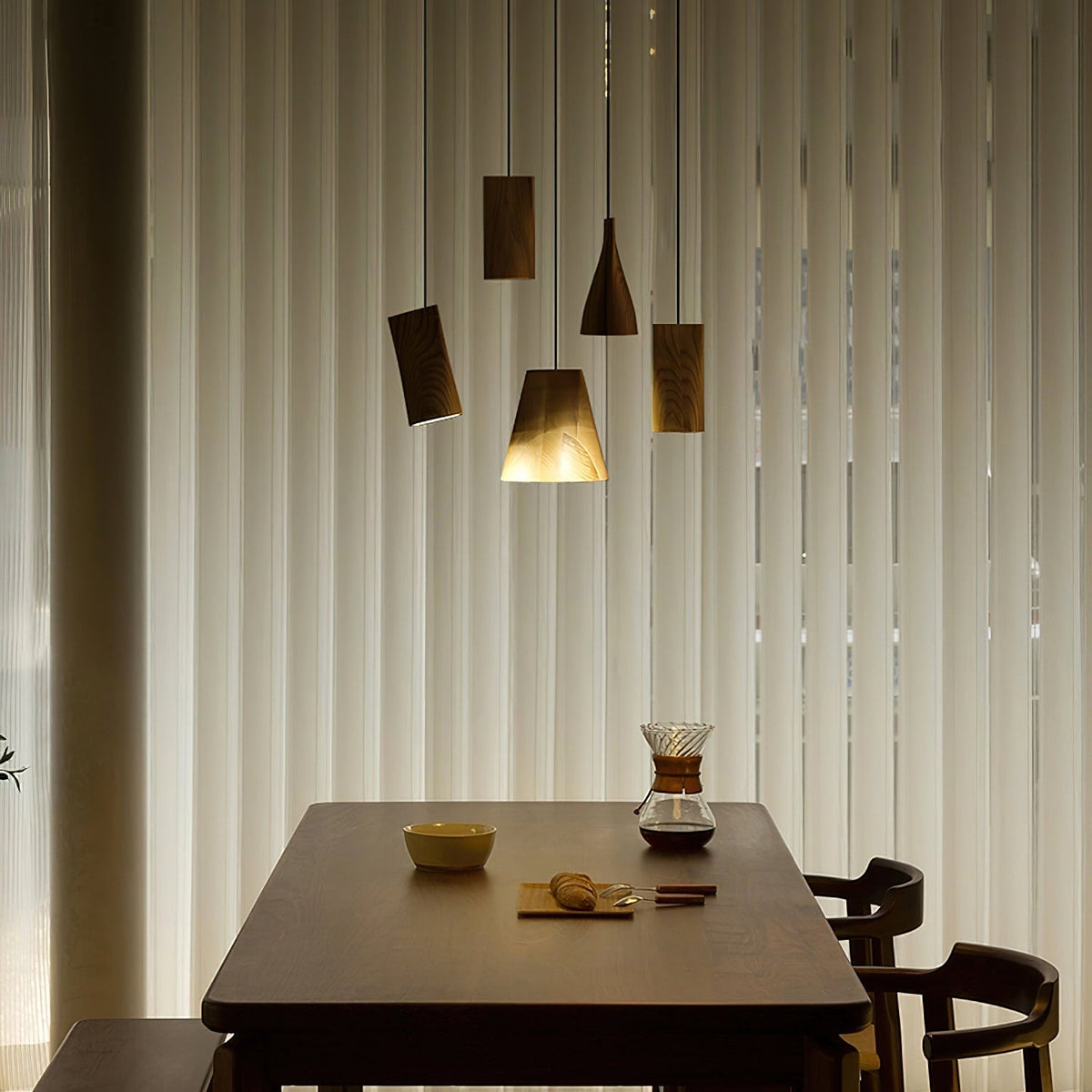 Ivarara Asymmetrical Wood Pendant Light