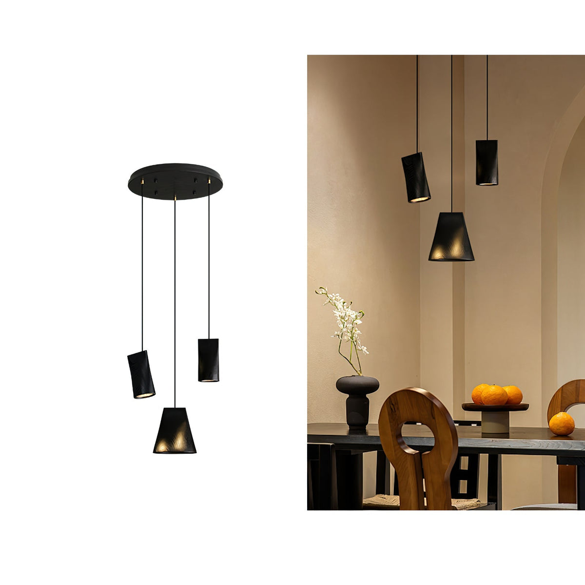 Ivarara Asymmetrical Wood Pendant Light