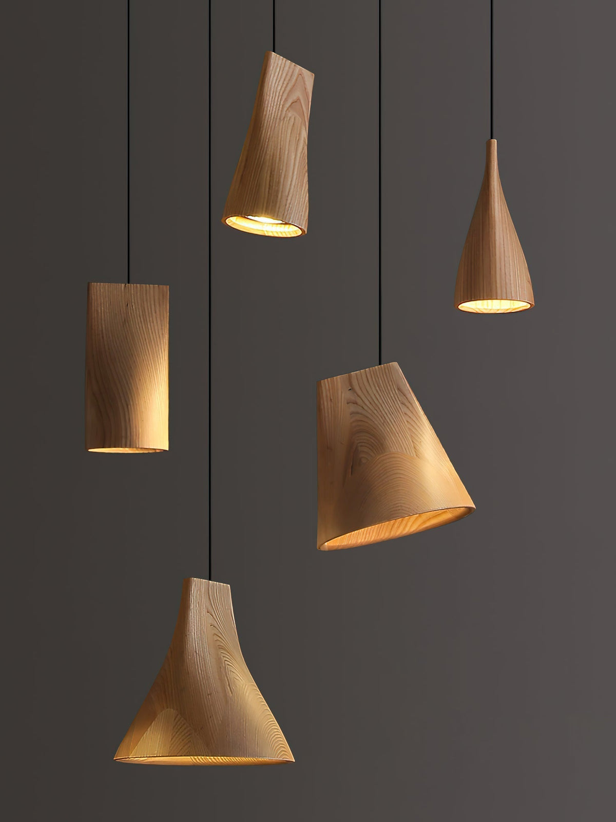 Ivarara Asymmetrical Wood Pendant Light