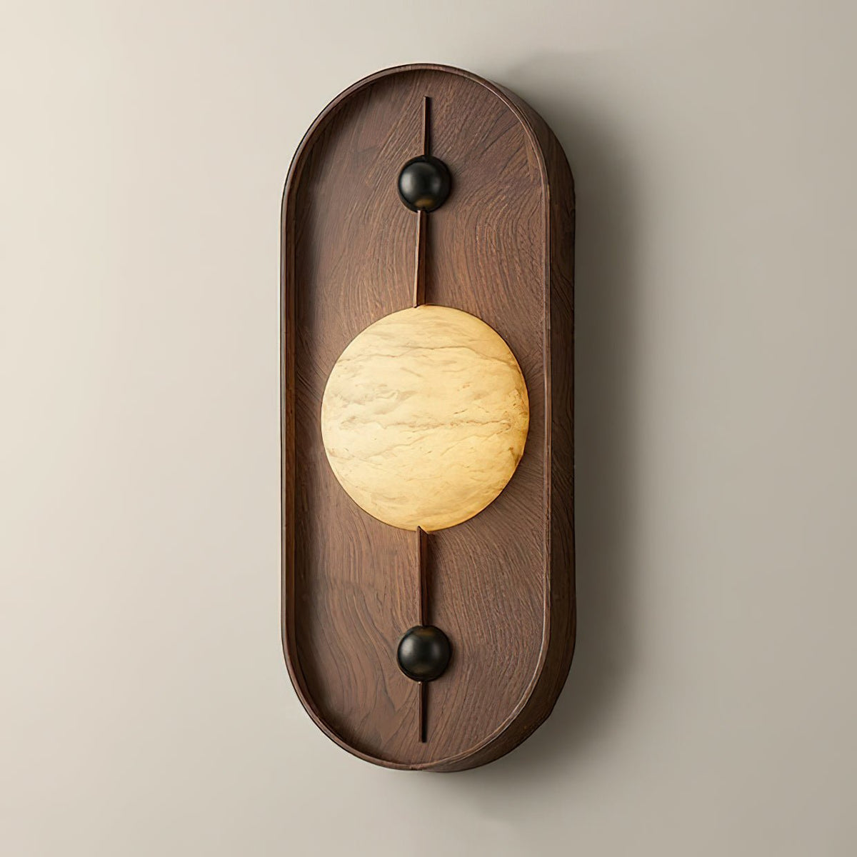 Nivuielle Oval Alabaster Wood Plug Wall Light