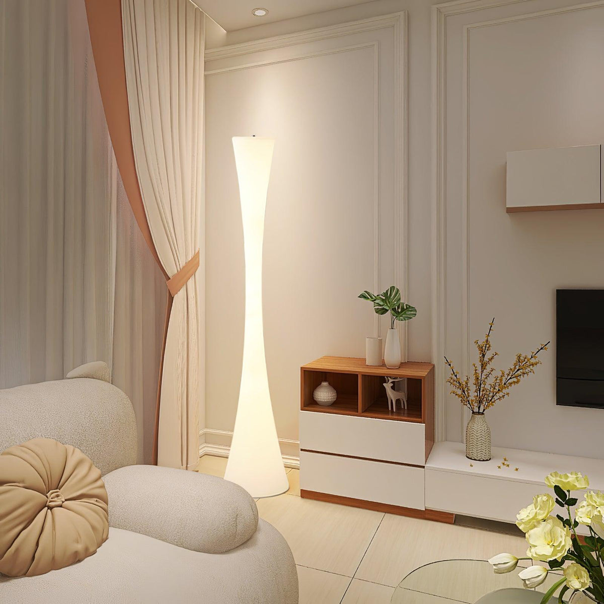 Orelanora Floor Lamp White Modern