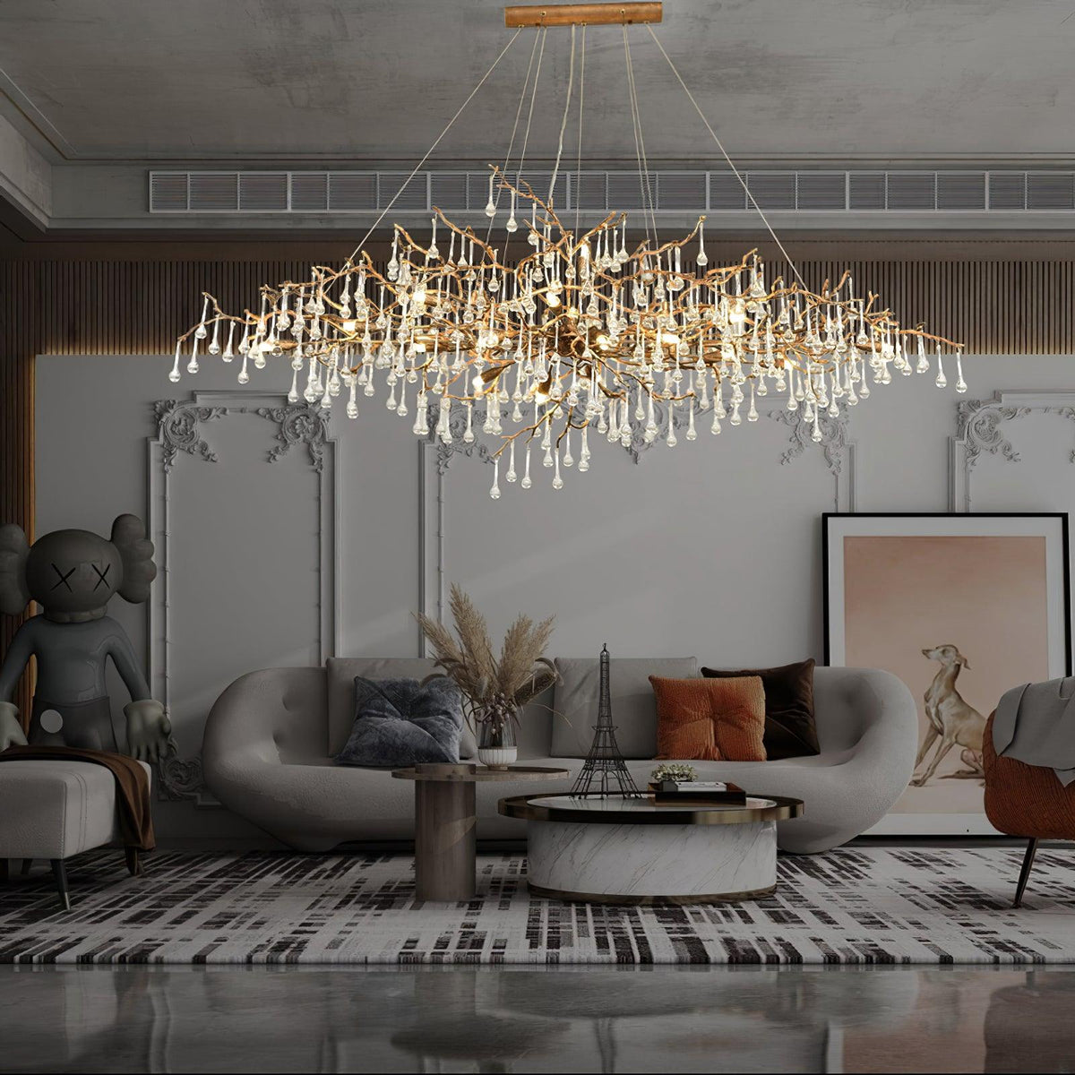 Elyeelle Chandelier Brass Crystal Branch