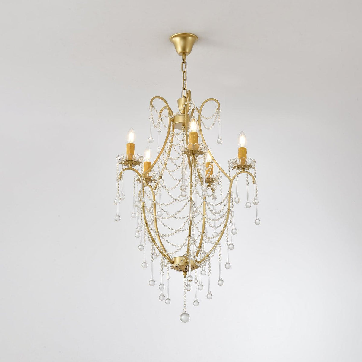 Eiriian Chandelier Birdcage Glass Drops