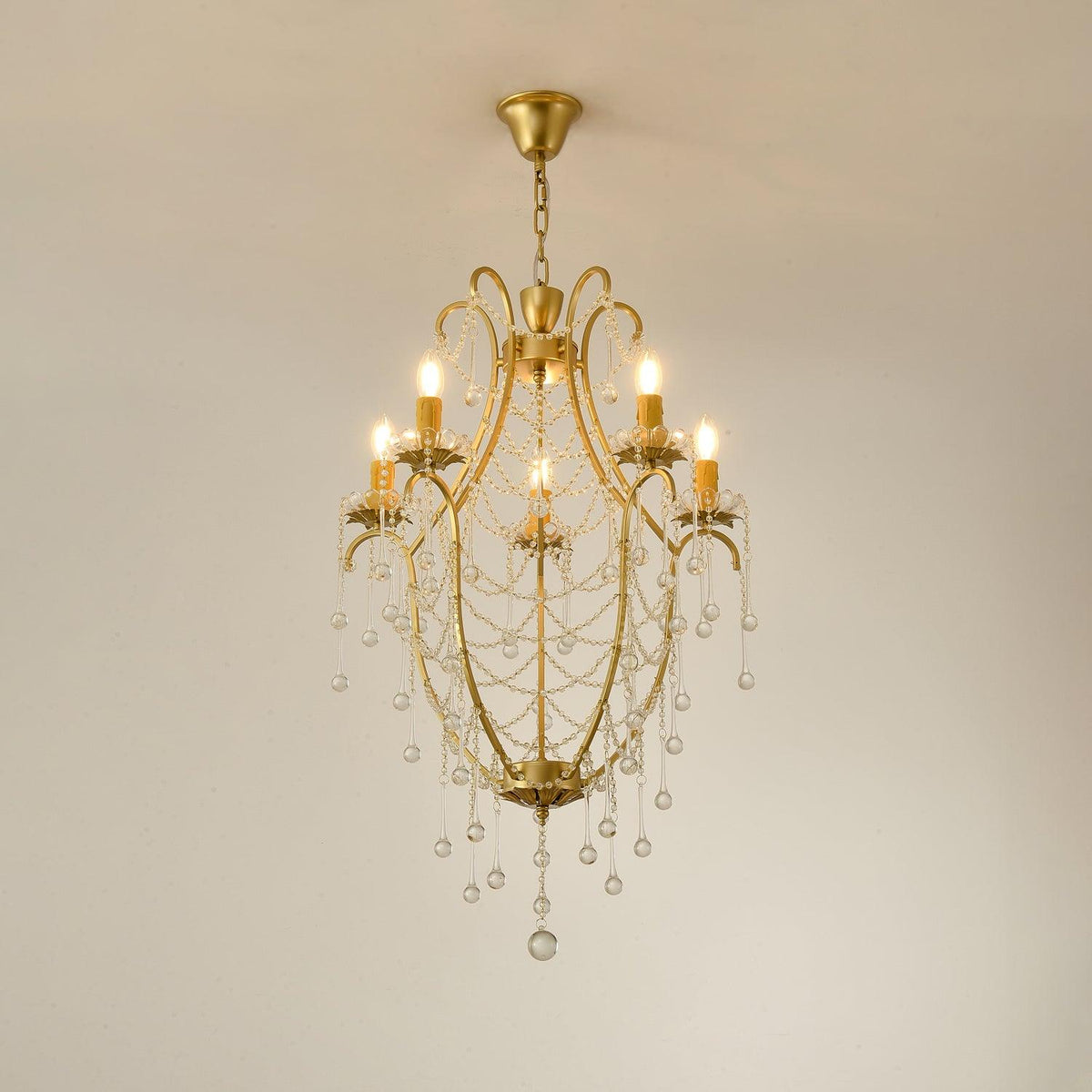 Eiriian Chandelier Birdcage Glass Drops