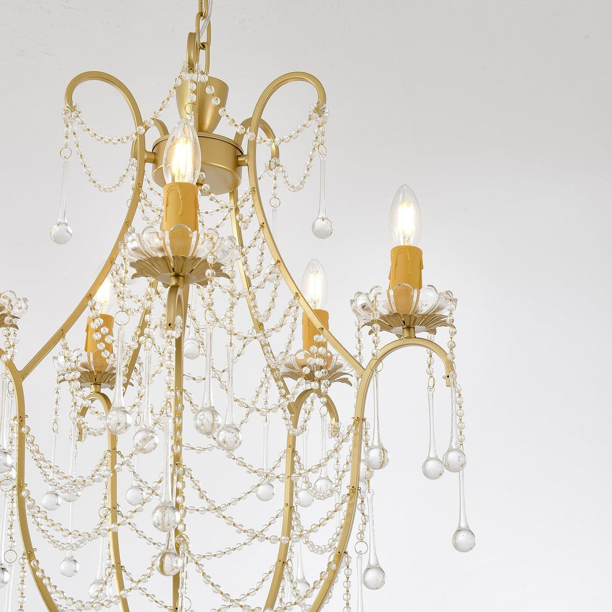 Eiriian Chandelier Birdcage Glass Drops
