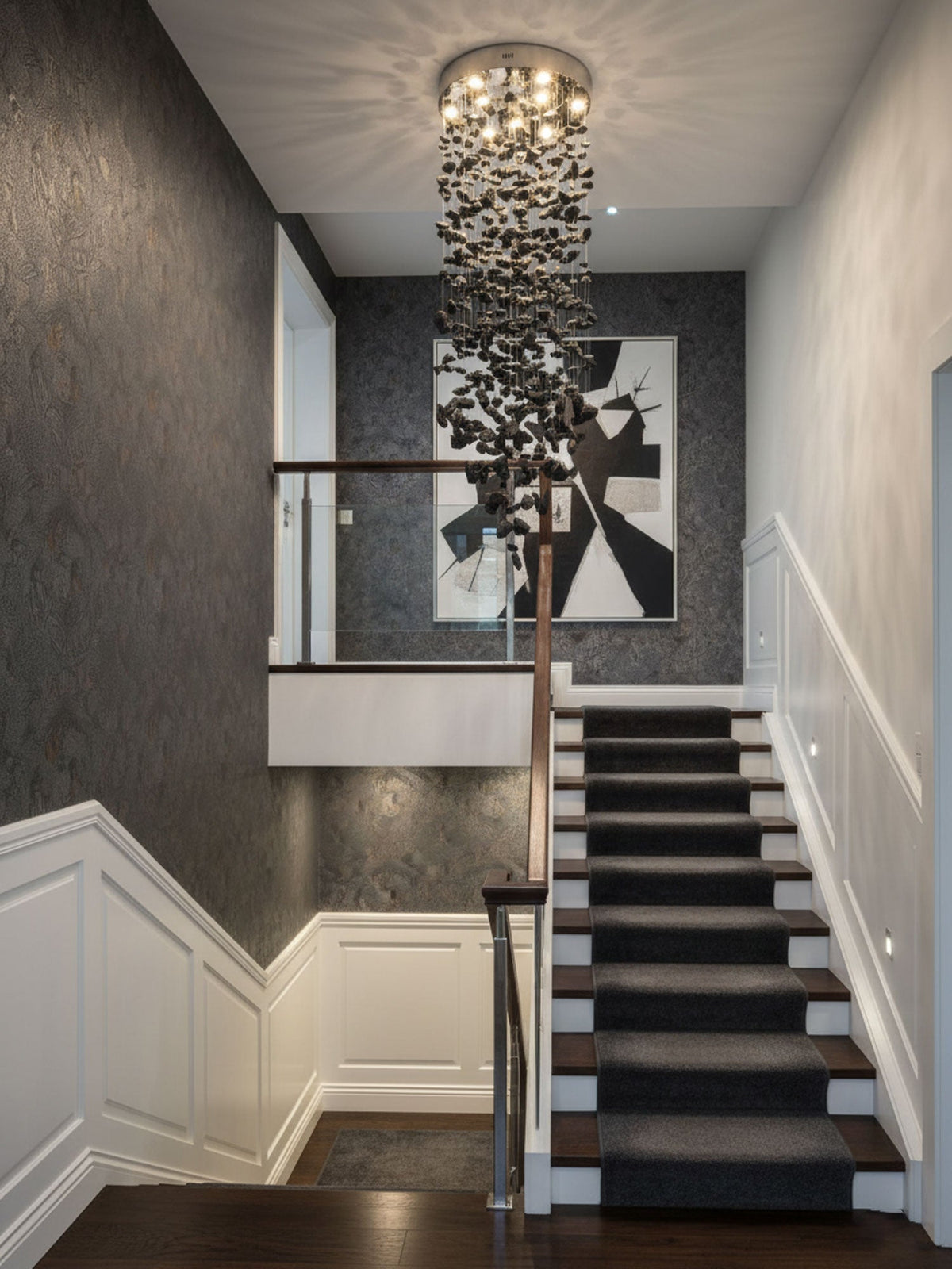 Jemei Black Stones Chandelier