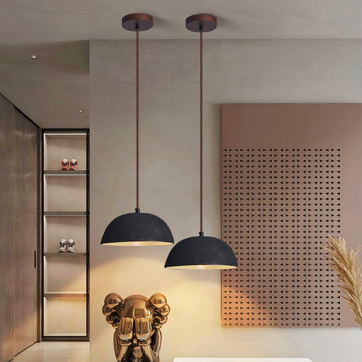 Dome Vintage Wood Pendant Lamp