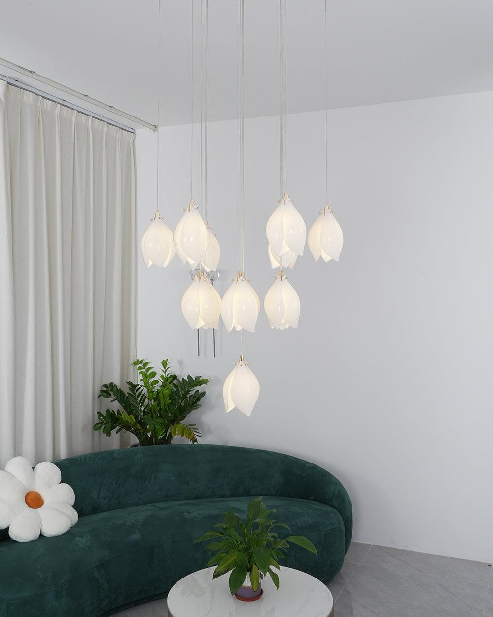Tessa Pendant Lamp White Floral Ceramic