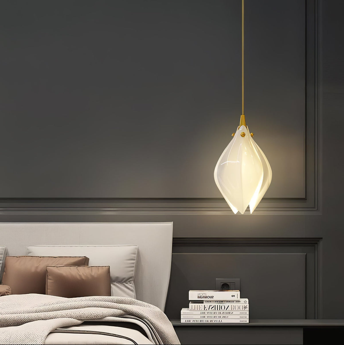 Tessa Pendant Lamp White Floral Ceramic