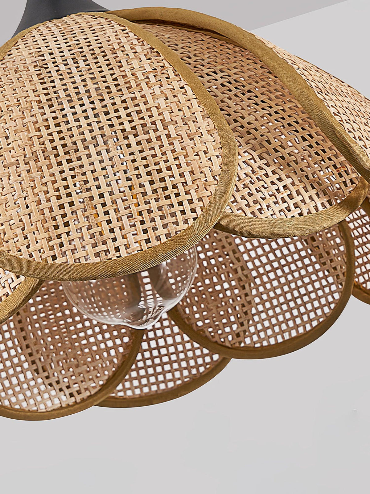 Dyor Elegance Bloom Rattan Fabric Pendant Lamp