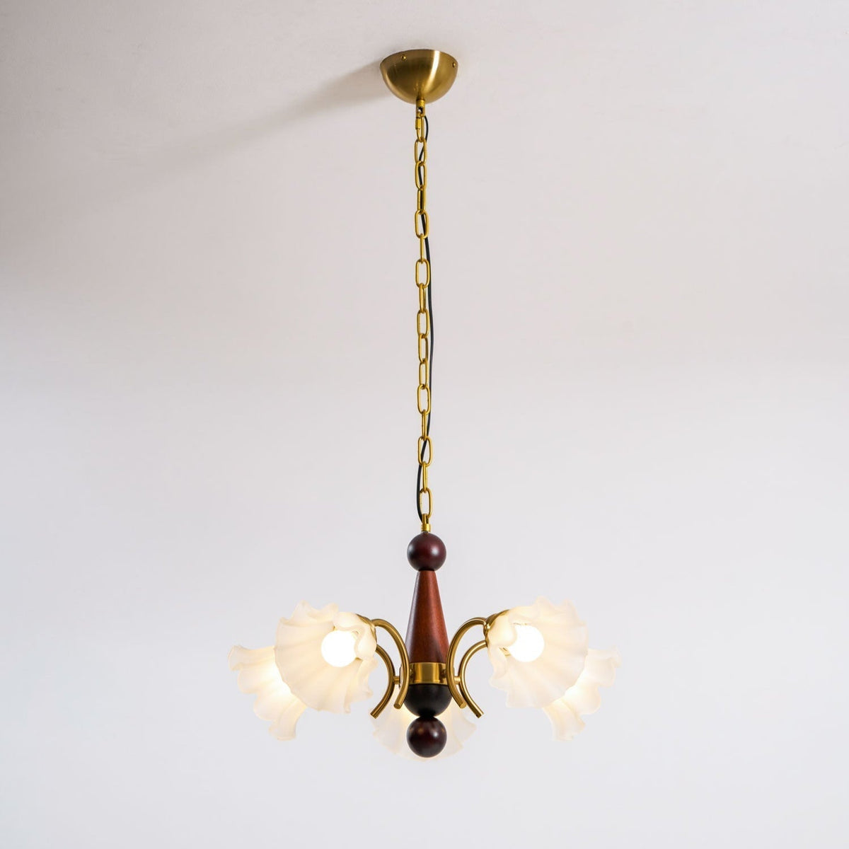 Ilvinan Traditional Elegance Wood Glass Chandelier
