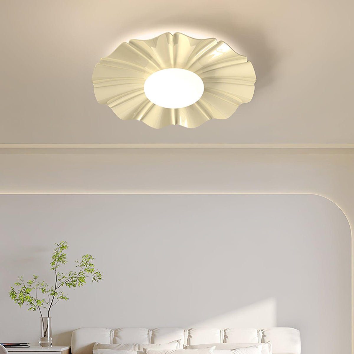 Oriiraya Ceiling Light Gold LED Scalloped for Bedroom
