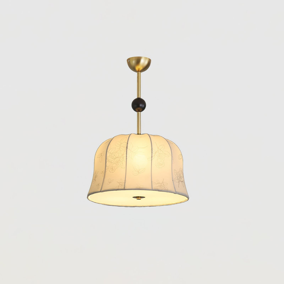 Avnoren Blossom Curve Fabric Wood Pendant Lamp