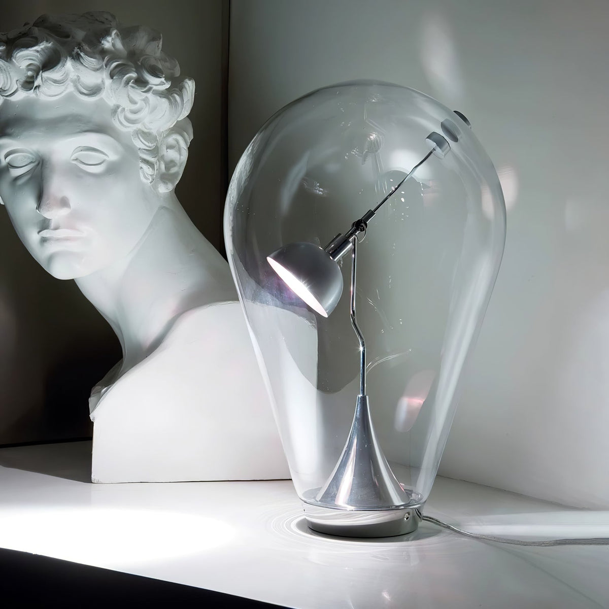 Veroce Glass Industrial Table Lamp