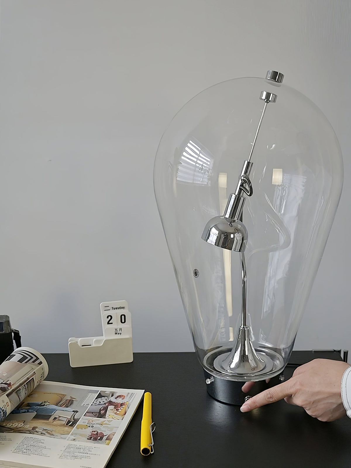 Veroce Glass Industrial Table Lamp