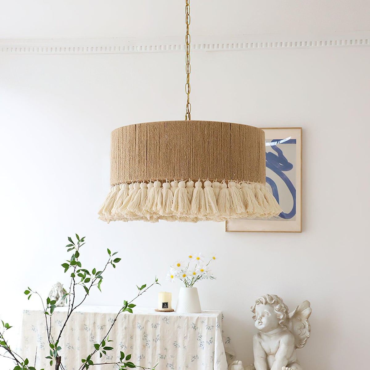 Serenenne Pendant Lamp Cotton Tassels for Living Room