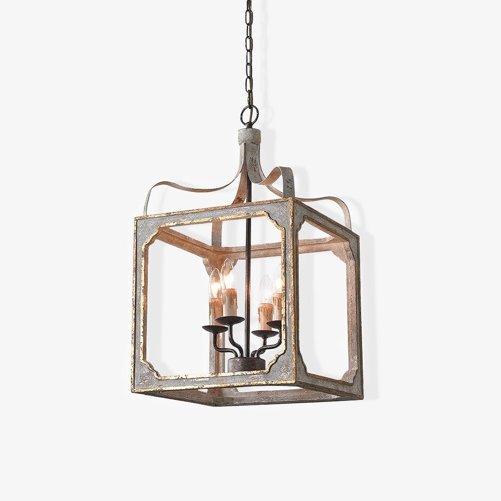 Cirivian Chandelier Rustic Cube Vintage Frame