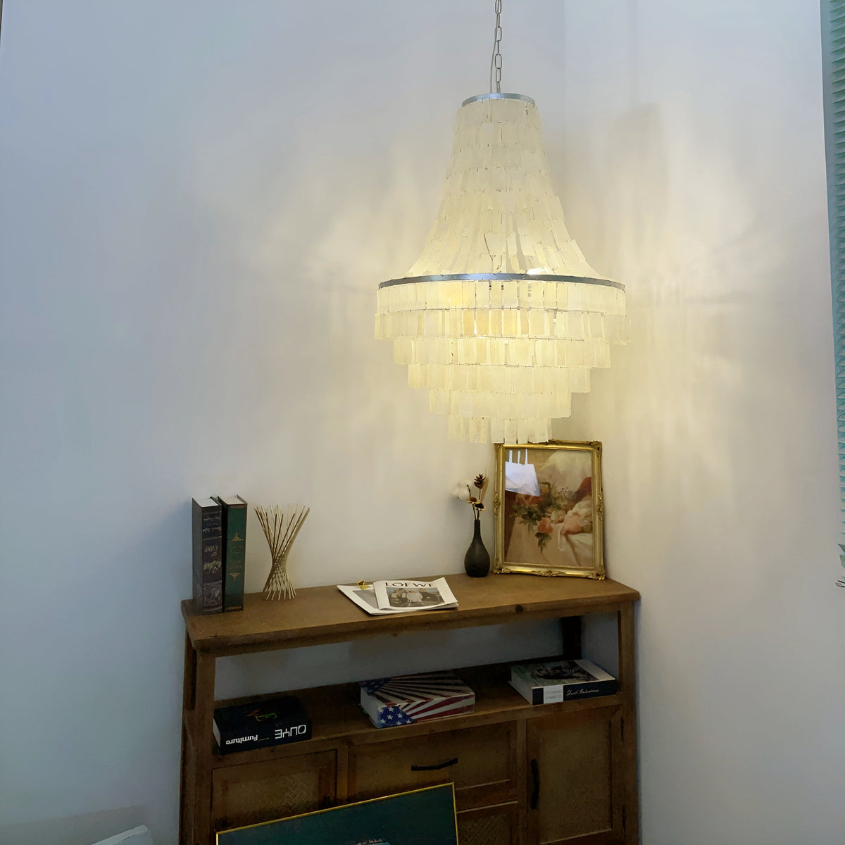 Naciira Chandelier Boho Shell Tiered