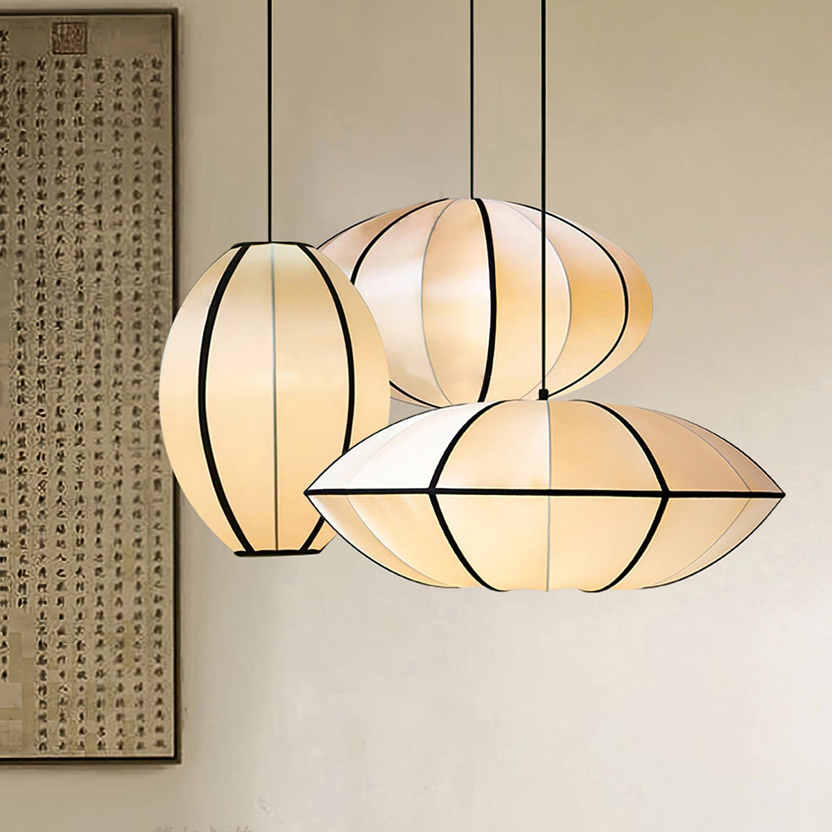 Inez Fabric Futuristic Pendant Lamp