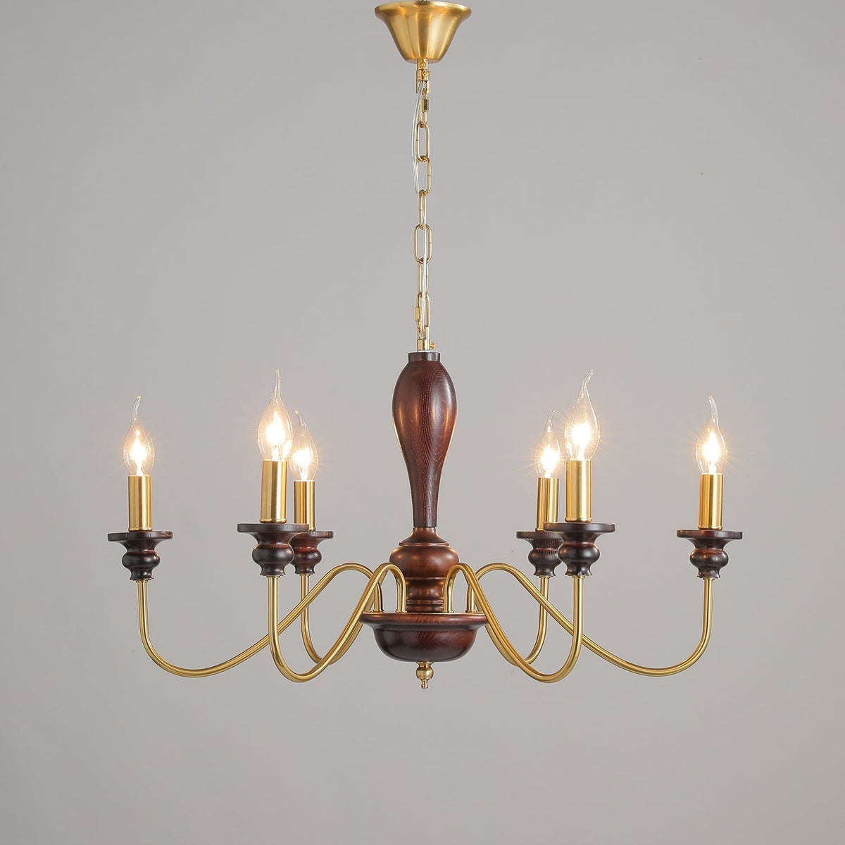 Ilvenan Traditional Elegance Vintage Wood Chandelier