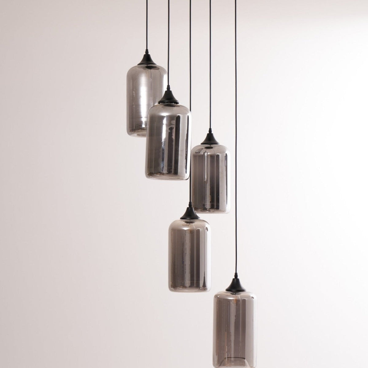 Gabrielle Minimalist Bottle Glass Pendant Light Smoke Gray
