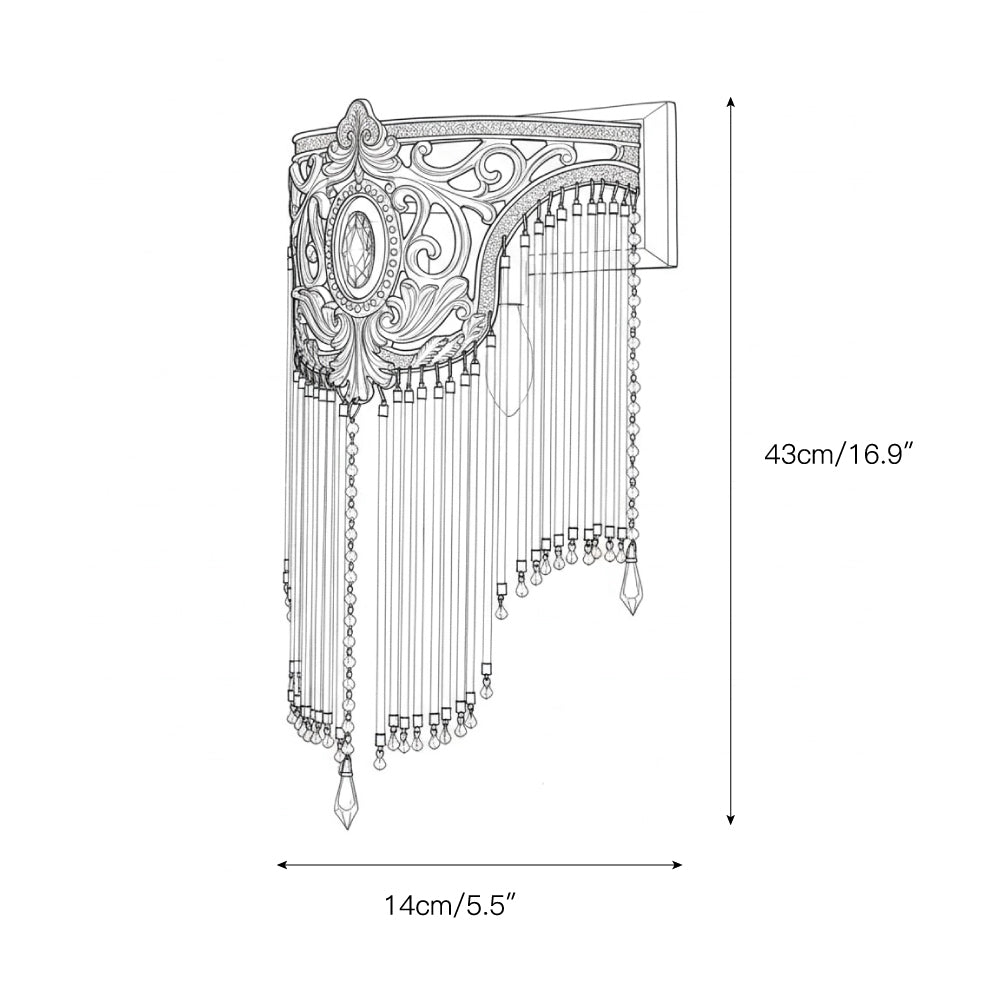 Bow Tie Gold Crystal Fringe Wall Sconce