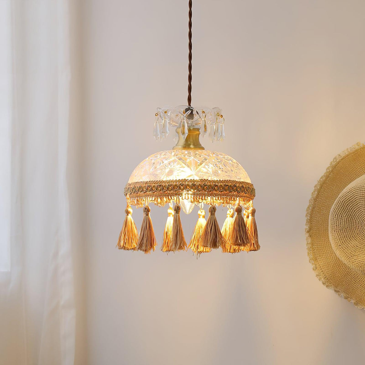 Devel Brass Glass Luxurious Pendant Light