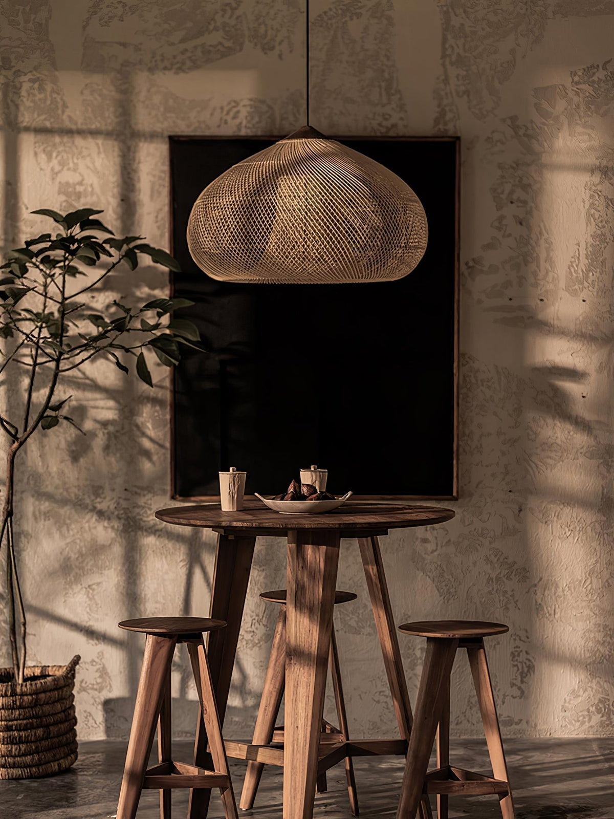 Canirora Pendant Lamp Rattan Swag Woven