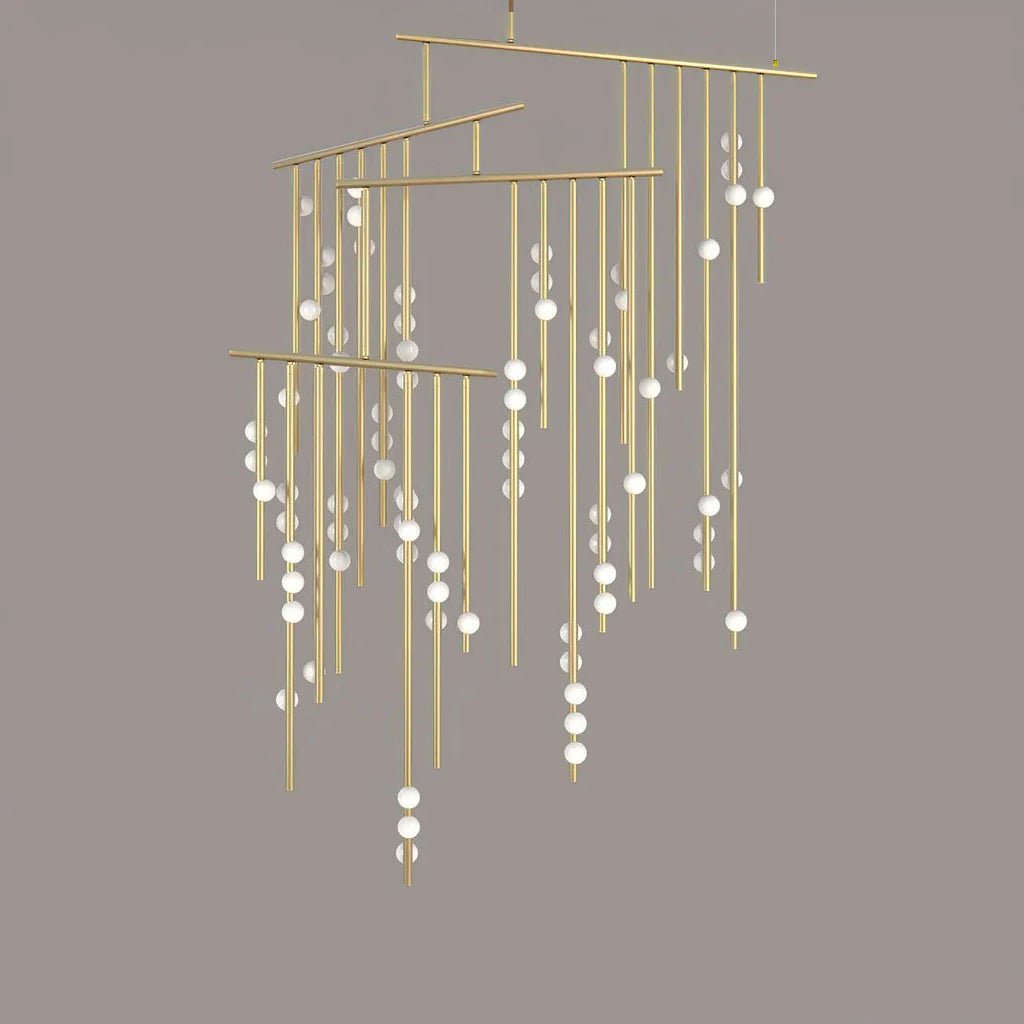 Yieli Brass Glass Drop Chandelier