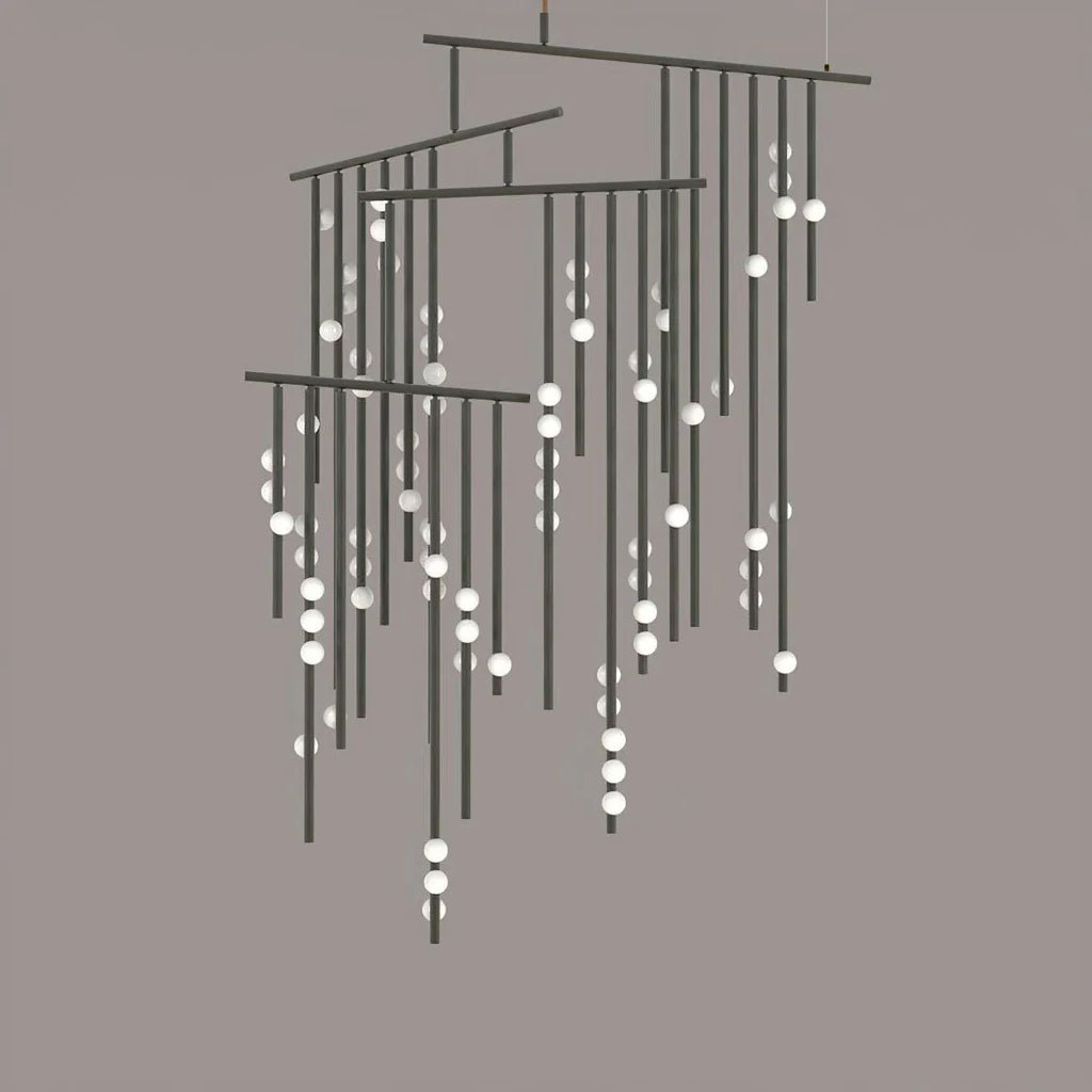 Yieli Brass Glass Drop Chandelier