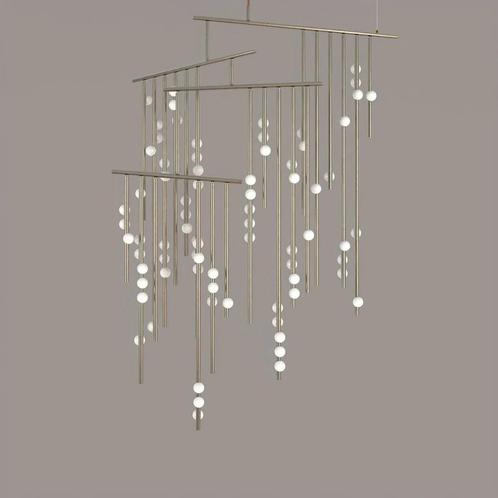 Yieli Brass Glass Drop Chandelier