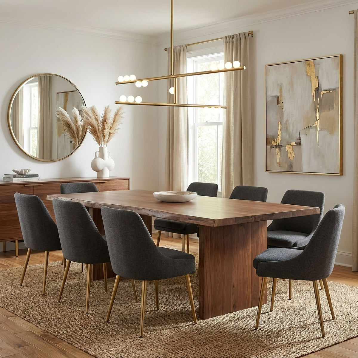 Yieli Brass Glass Drop Chandelier