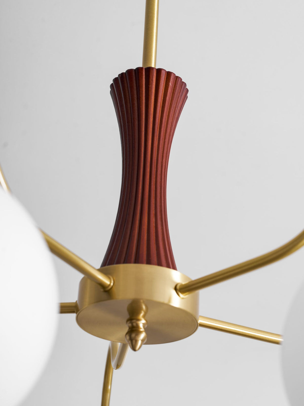 Jazia Brass Wooden Persimmon Chandelier