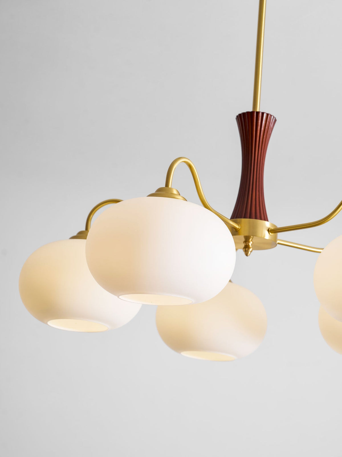 Jazia Brass Wooden Persimmon Chandelier