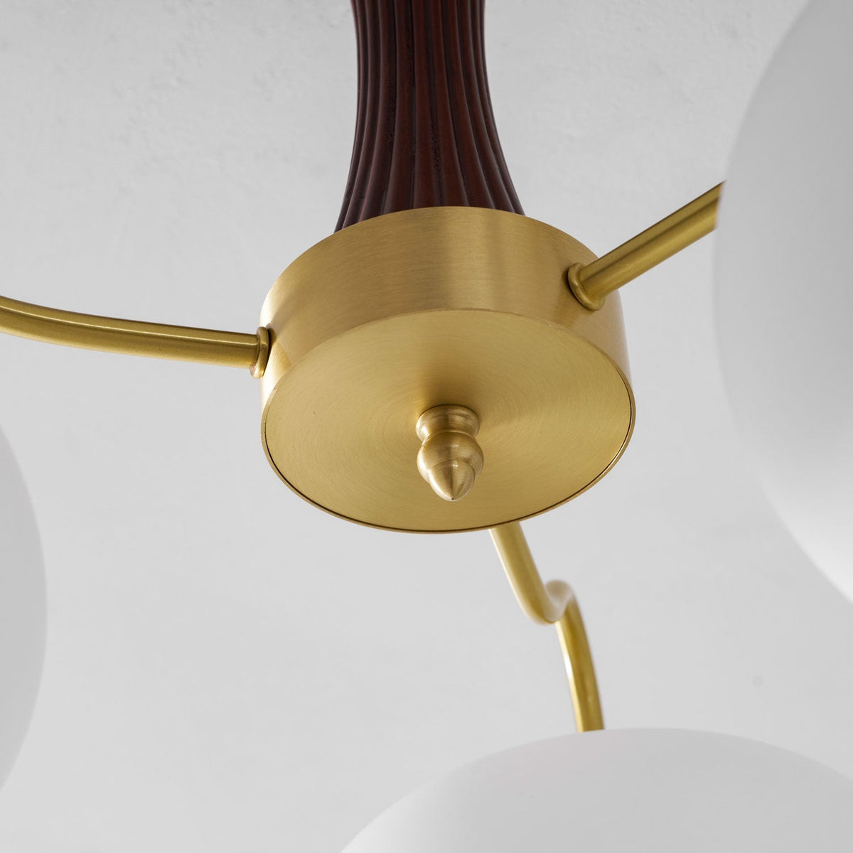 Jazia Brass Wooden Persimmon Chandelier