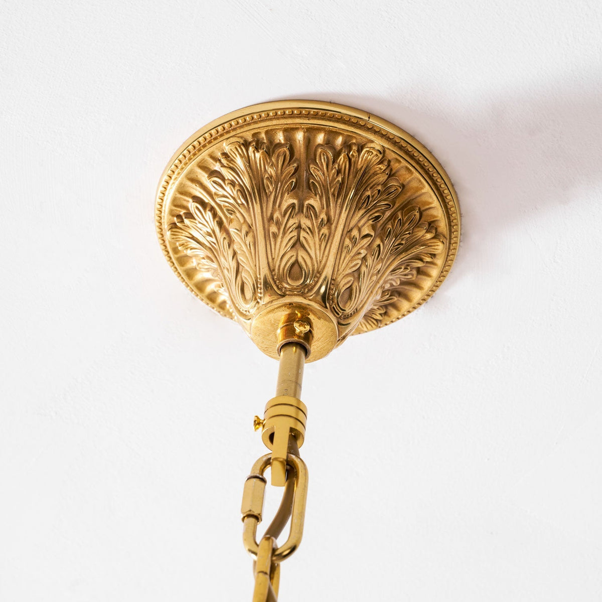 Peya Brass Palm Leaf Crystal Chandelier