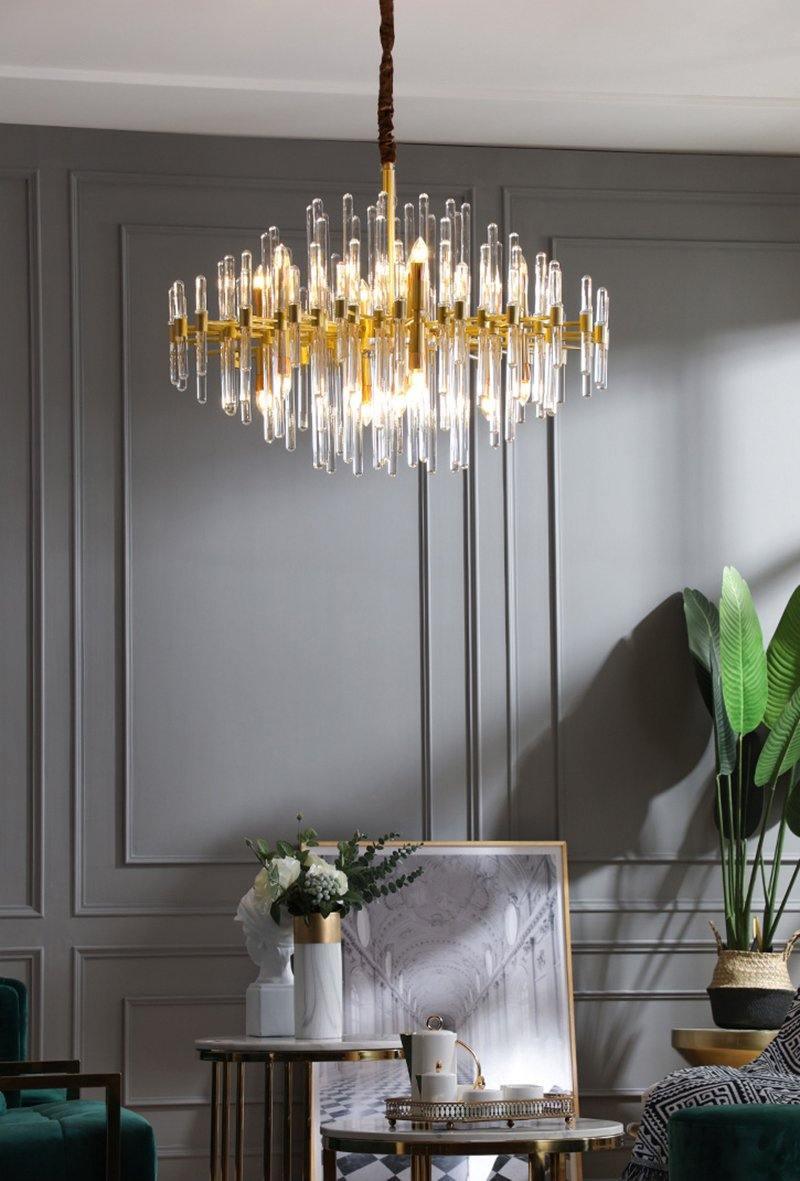 Jorine Chandelier Antique Brass Starburst