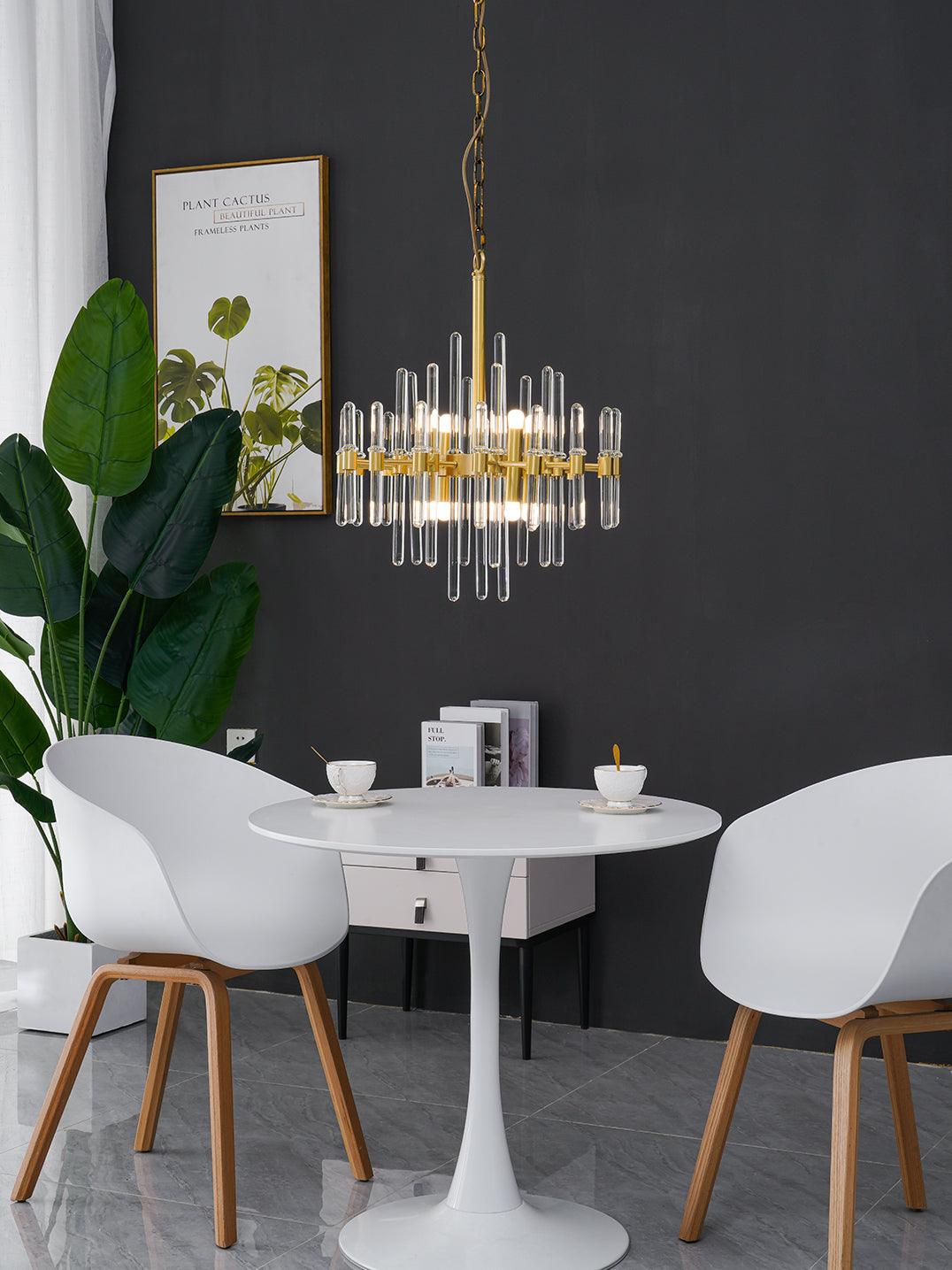 Jorine Chandelier Antique Brass Starburst