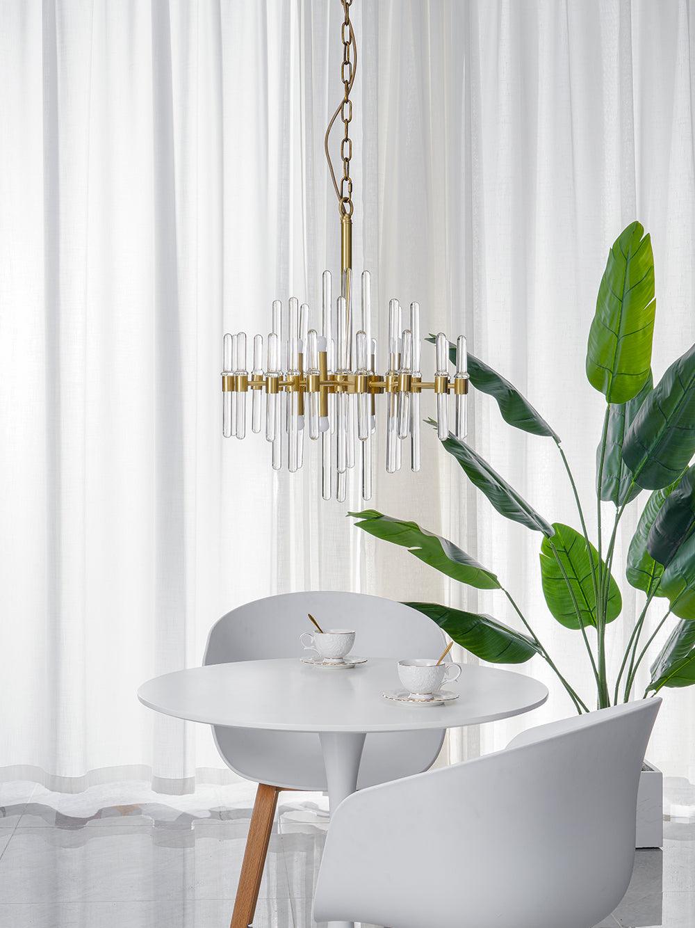 Jorine Chandelier Antique Brass Starburst