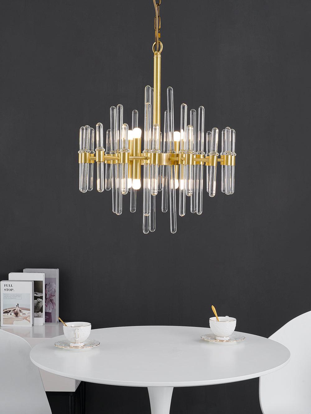 Jorine Chandelier Antique Brass Starburst