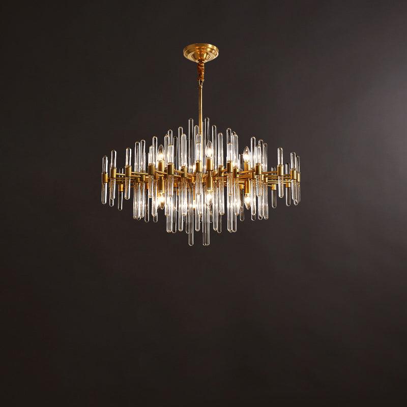 Jorine Chandelier Antique Brass Starburst