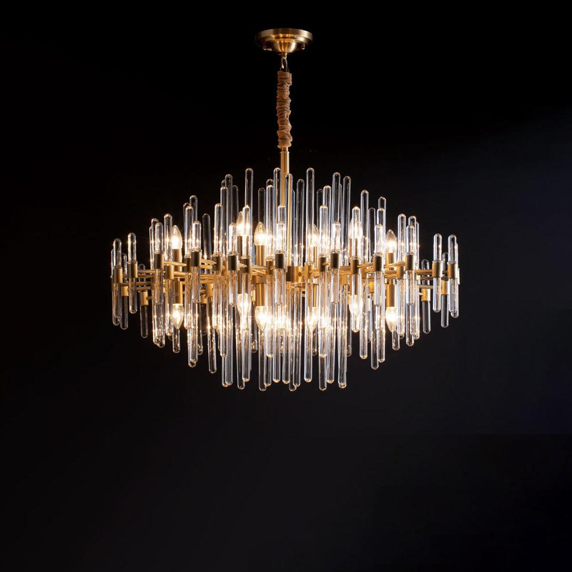 Jorine Chandelier Antique Brass Starburst
