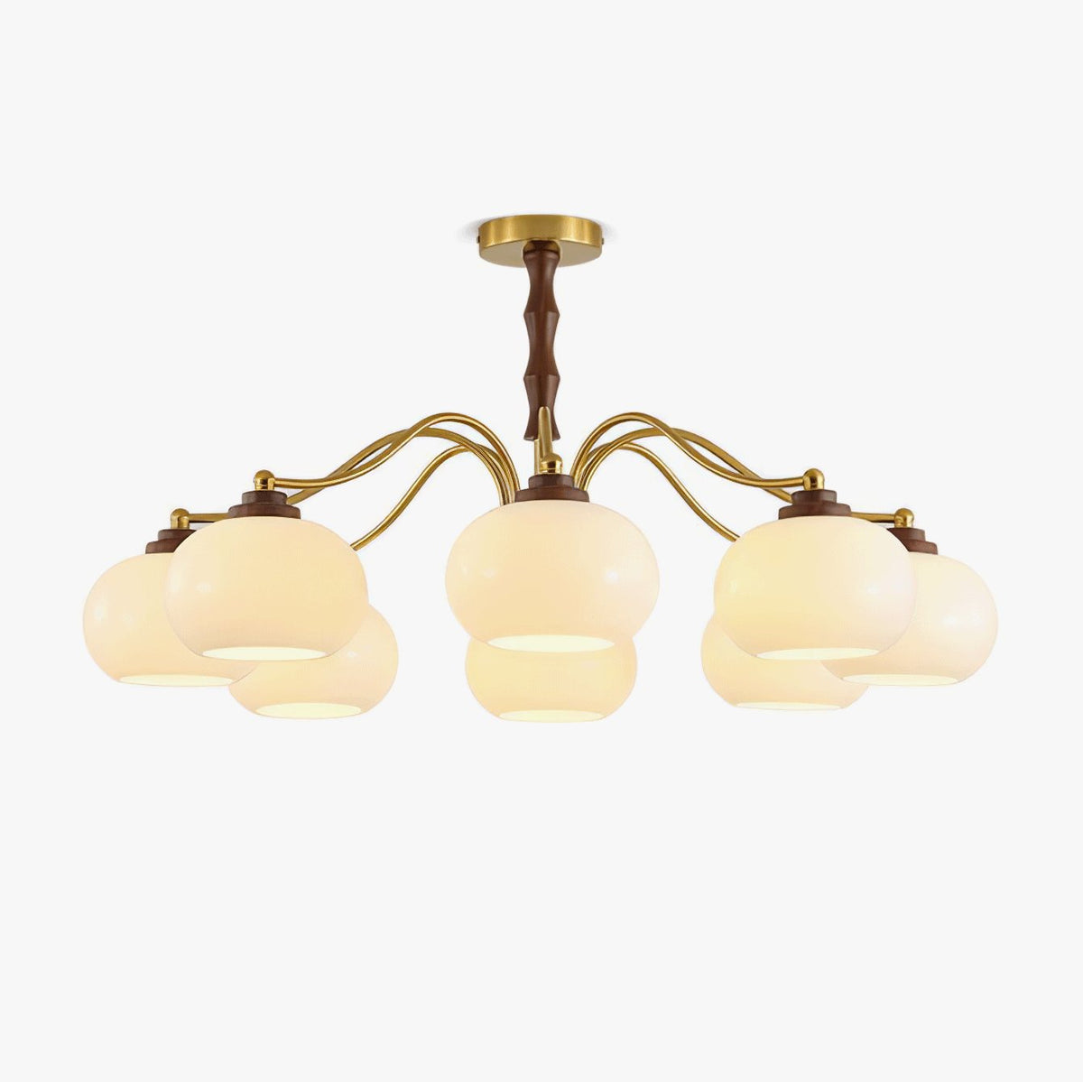 Sylaora Chandelier Walnut Glass Globe