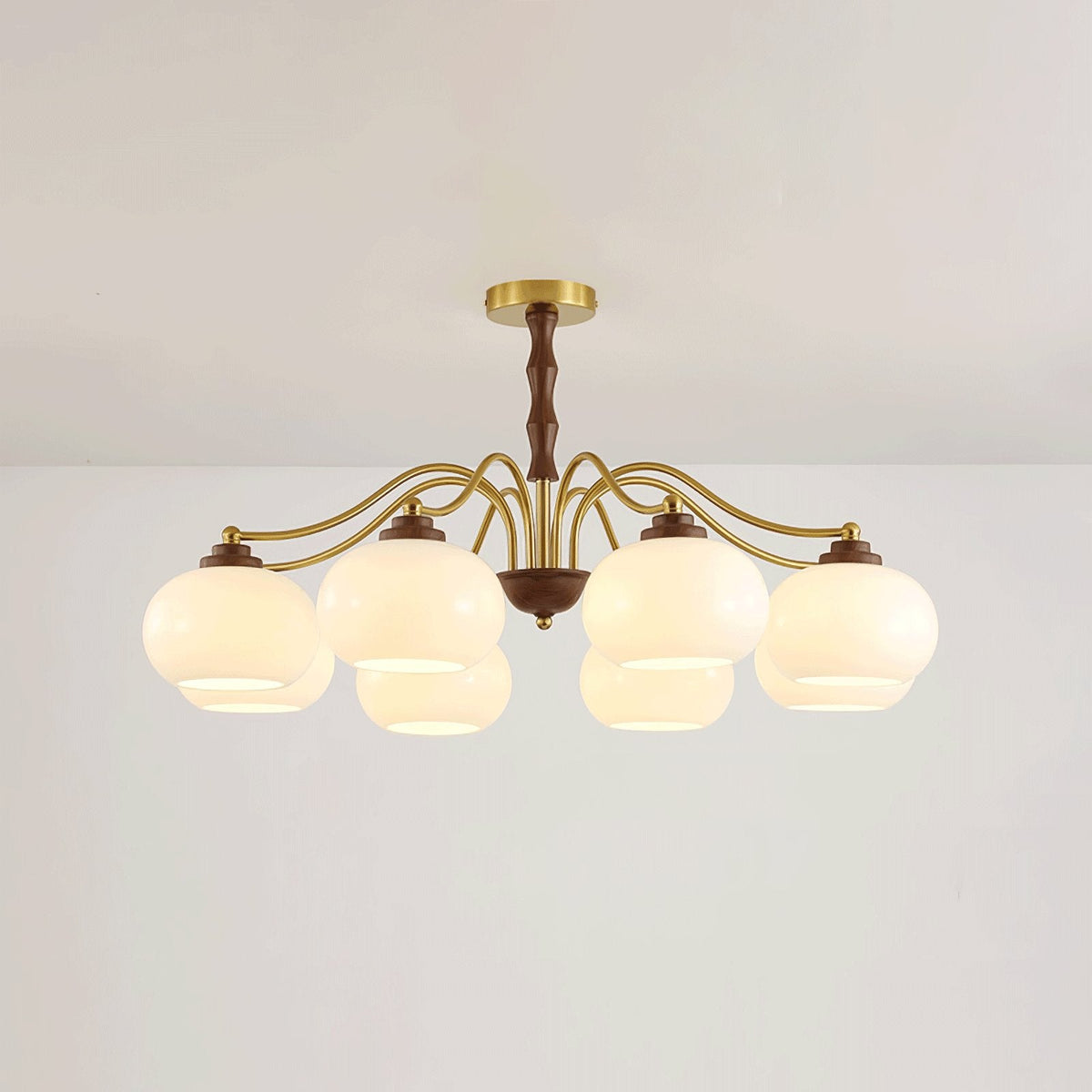 Sylaora Chandelier Walnut Glass Globe