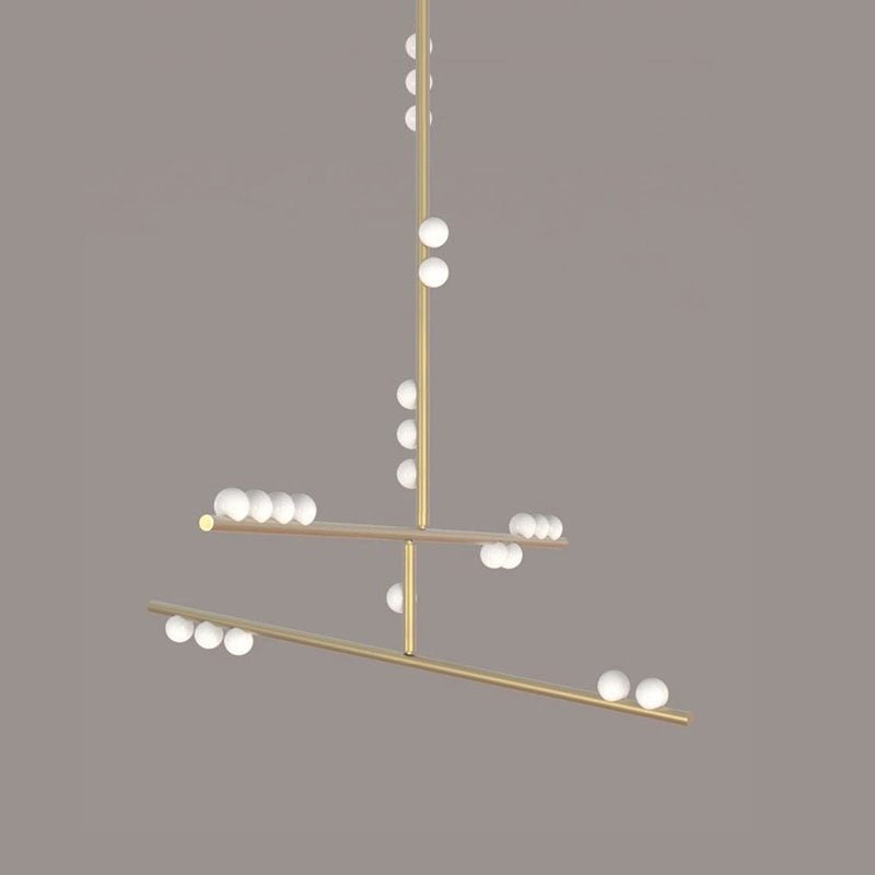 Yieli Brass Glass Drop Chandelier